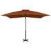 Parasol déporté avec mât en aluminium Terre cuite 250x250 cm - Photo n°3