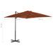 Parasol déporté avec mât en aluminium Terre cuite 250x250 cm - Photo n°8