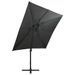 Parasol déporté avec mât et lumières LED Anthracite 250 cm - Photo n°4