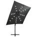 Parasol déporté avec mât et lumières LED Anthracite 250 cm - Photo n°5