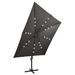 Parasol déporté avec mât et lumières LED Anthracite 300 cm 3 - Photo n°6