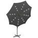 Parasol déporté avec mât et lumières LED Anthracite 300 cm 2 - Photo n°6