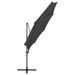 Parasol déporté avec mât et lumières LED Anthracite 300 cm 2 - Photo n°8