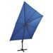 Parasol déporté avec mât et lumières LED Bleu azuré 300 cm 3 - Photo n°7