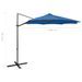 Parasol déporté avec mât et lumières LED Bleu azuré 300 cm - Photo n°11