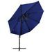 Parasol déporté avec mât et lumières LED Bleu azuré 300 cm 2 - Photo n°5