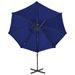 Parasol déporté avec mât et lumières LED Bleu azuré 300 cm 2 - Photo n°8