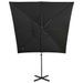 Parasol déporté avec mât et lumières LED Noir 250 cm - Photo n°6