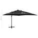 Parasol déporté avec mât et lumières LED Noir 300 cm 2 - Photo n°10