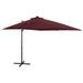 Parasol déporté avec mât et lumières LED Rouge bordeaux 250 cm - Photo n°1