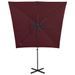 Parasol déporté avec mât et lumières LED Rouge bordeaux 250 cm - Photo n°6