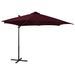 Parasol déporté avec mât et lumières LED Rouge bordeaux 300 cm 3 - Photo n°1