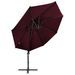 Parasol déporté avec mât et lumières LED Rouge bordeaux 300 cm 3 - Photo n°5