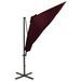 Parasol déporté avec mât et lumières LED Rouge bordeaux 300 cm 3 - Photo n°7