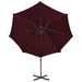 Parasol déporté avec mât et lumières LED Rouge bordeaux 300 cm 3 - Photo n°8