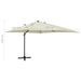 Parasol déporté avec mât et lumières LED Sable 300 cm 2 - Photo n°11