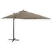 Parasol déporté avec mât et lumières LED Taupe 250 cm - Photo n°1