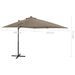 Parasol déporté avec mât et lumières LED Taupe 250 cm - Photo n°11