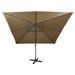 Parasol déporté avec mât et lumières LED Taupe 300 cm 2 - Photo n°5