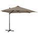 Parasol déporté avec mât et lumières LED Taupe 300 cm 3 - Photo n°1