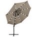 Parasol déporté avec mât et lumières LED Taupe 300 cm 3 - Photo n°3