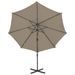 Parasol déporté avec mât et lumières LED Taupe 300 cm 3 - Photo n°5