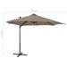 Parasol déporté avec mât et lumières LED Taupe 300 cm 3 - Photo n°11