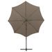 Parasol déporté avec mât et lumières LED Taupe 300 cm - Photo n°7