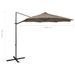 Parasol déporté avec mât et lumières LED Taupe 300 cm - Photo n°11