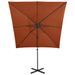 Parasol déporté avec mât et lumières LED Terre cuite 250 cm - Photo n°5