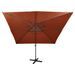 Parasol déporté avec mât et lumières LED Terre cuite 300 cm - Photo n°4