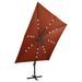 Parasol déporté avec mât et lumières LED Terre cuite 300 cm - Photo n°7