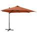 Parasol déporté avec mât et lumières LED Terre cuite 300 cm 3 - Photo n°1