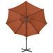 Parasol déporté avec mât et lumières LED Terre cuite 300 cm 3 - Photo n°5