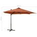 Parasol déporté avec mât et lumières LED Terre cuite 300 cm 3 - Photo n°10