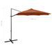 Parasol déporté avec mât et lumières LED Terre cuite 300 cm 2 - Photo n°11