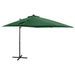 Parasol déporté avec mât et lumières LED Vert 250 cm - Photo n°1