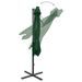 Parasol déporté avec mât et lumières LED Vert 300 cm - Photo n°7