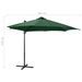 Parasol déporté avec mât et lumières LED Vert 300 cm - Photo n°11