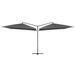 Parasol double avec mât en acier 250 x 250 cm Anthracite - Photo n°1