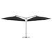 Parasol double avec mât en acier 250 x 250 cm Noir - Photo n°1