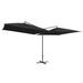 Parasol double avec mât en acier 250 x 250 cm Noir - Photo n°3