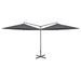 Parasol double avec mât en acier Anthracite 600 cm - Photo n°1