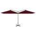 Parasol double avec mât en acier Rouge bordeaux 600x300 cm - Photo n°1