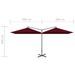 Parasol double avec mât en acier Rouge bordeaux 600x300 cm - Photo n°8