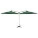 Parasol double avec mât en acier Vert 600 cm - Photo n°1