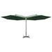 Parasol double avec mât en acier Vert 600 cm - Photo n°4