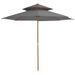 Parasol double avec mât en bois 270 cm Anthracite - Photo n°1