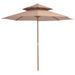 Parasol double avec mât en bois 270 cm Taupe - Photo n°1