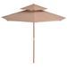 Parasol double avec mât en bois 270 cm Taupe - Photo n°3